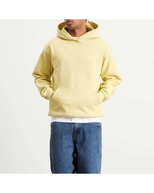 Dime Yellow Cursive Small Logo Hoodie for men