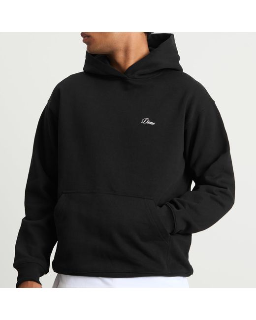 Dime Black Cursive Logo Hoodie for men