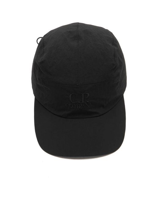 C P Company Black Paper Touch Baseball Cap for men