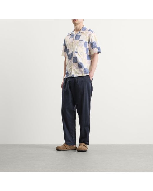 Universal Works Blue Pleated Track Pant for men