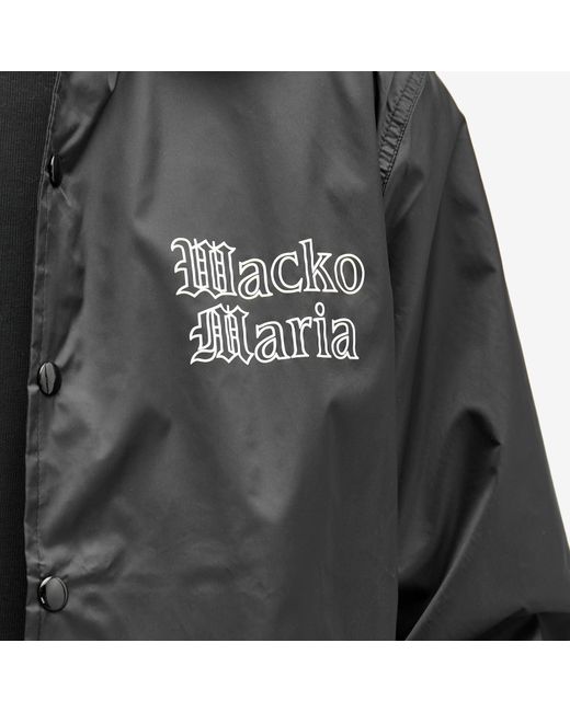 Wacko Maria Black Gothic Logo Coach Jacket for men