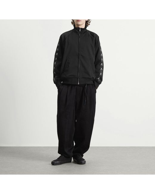 MASTERMIND WORLD Black Side Taped Track Jacket for men