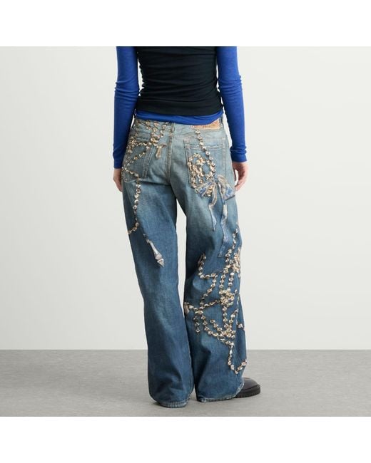 Acne Blue Jewellery Printed Jeans