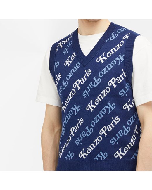 KENZO Blue X Verdy Knit Vest for men