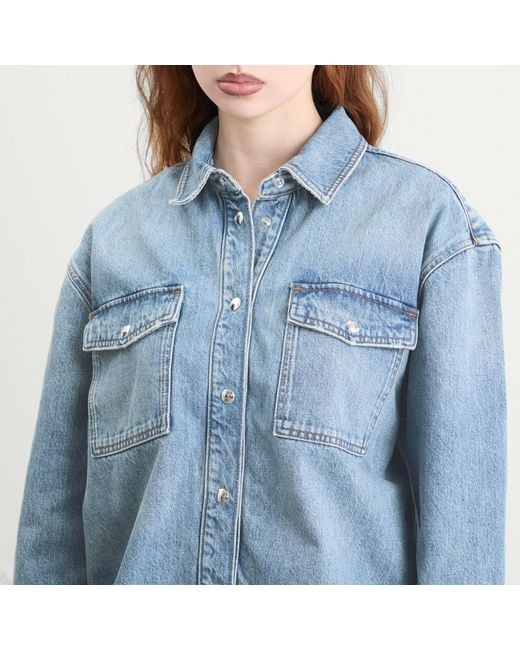 Anine Bing Blue Paxton Shirt