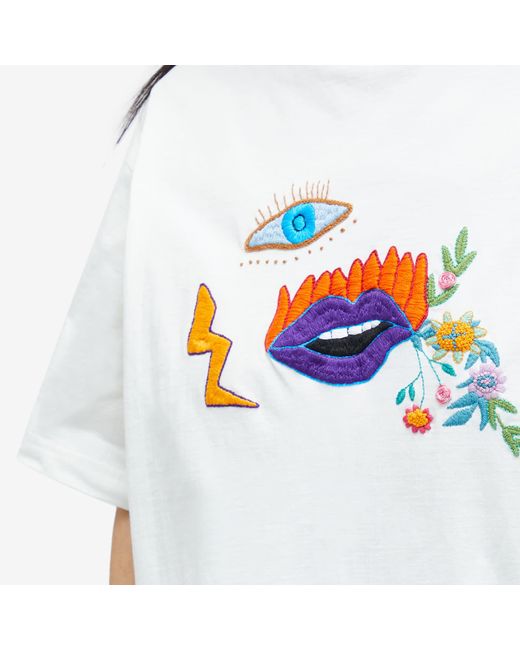 ALÉMAIS White Alémais Meagan Embroidery T-Shirt