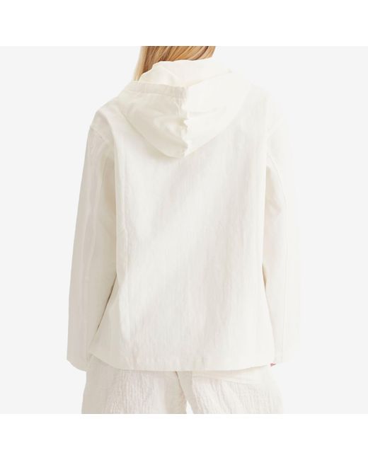 Studio Nicholson White Lightweight Hooded Jacket