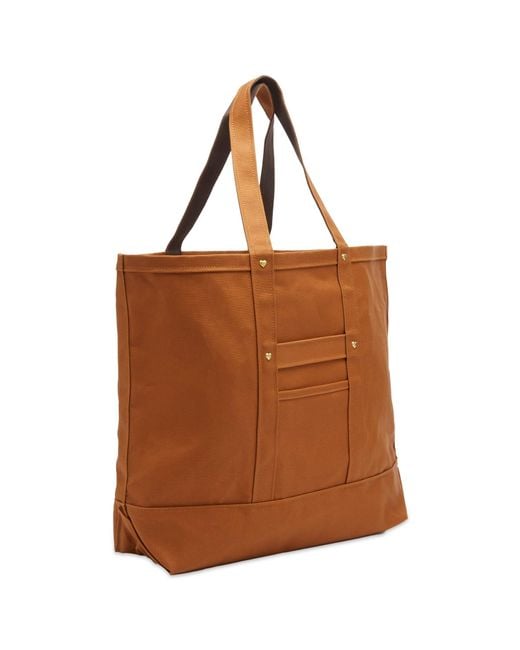 Human Made Brown Duck Canvas Tote Bag for men