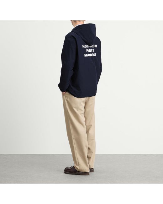 Drole de Monsieur Blue Drole De Monsieur Slogan Zip Hoodie for men