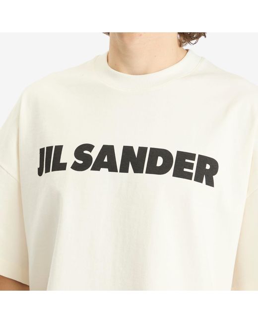 Jil Sander White Logo T-Shirt for men
