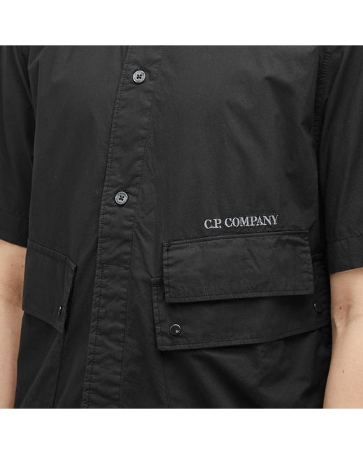 C P Company Black Popeline Pocket Shirt for men