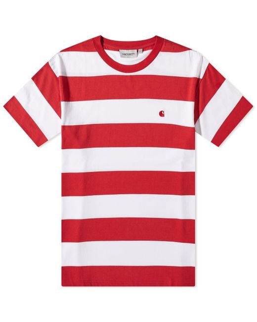 Carhartt Red Dampier Stripe T-shirt for men