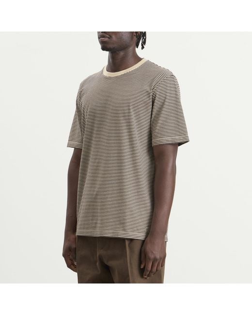 Folk Gray 1X1 Stripe T-Shirt for men