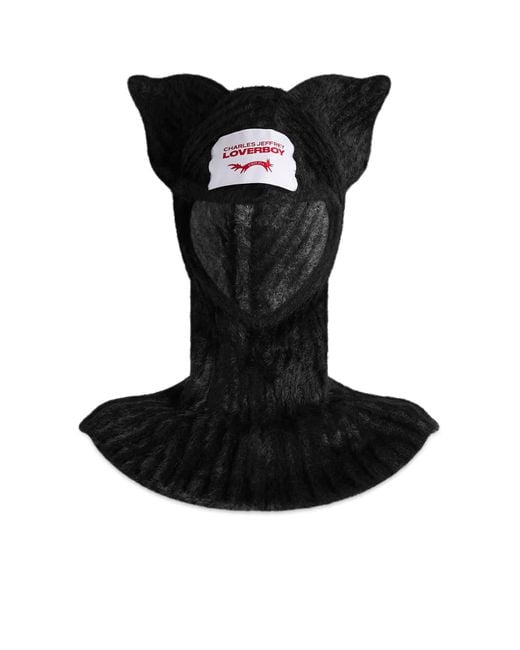 Charles Jeffrey Black Fluffy Ears Balaclava