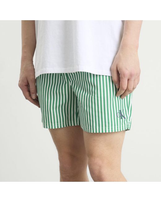 Calvin Klein Green Drawstring Swim Shorts for men