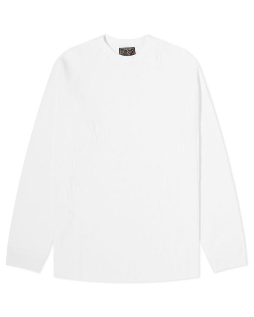 Beams Plus White Long Sleeve Thermal T-Shirt for men