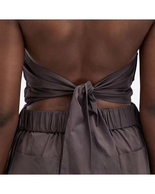 St. Agni Brown Strapless Tie Back Top