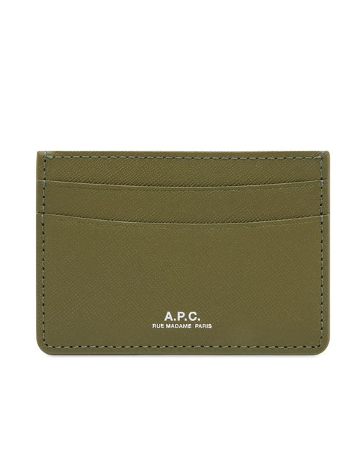 A.P.C. Green André Card Holder for men