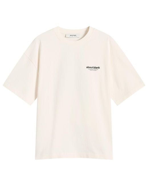 About Blank White Emblem T-Shirt for men