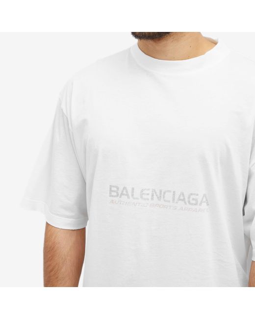 Balenciaga White Surf Logo T-Shirt for men