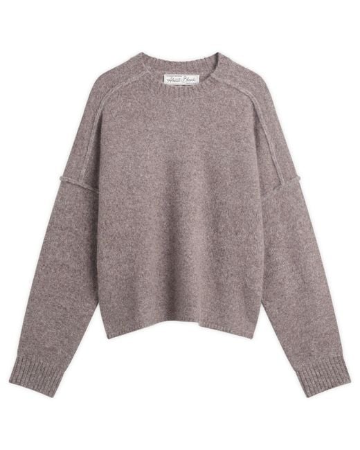 About Blank Gray Exposed Mock Neck Jumper for men