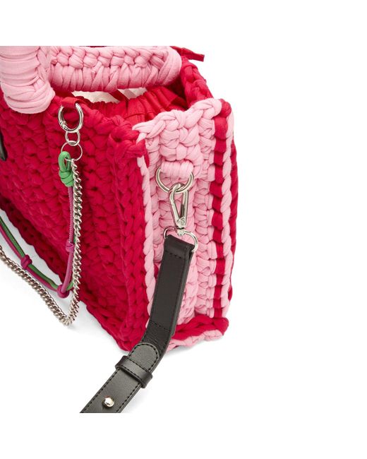 Charles Jeffrey Red Bulldog Charm Bucket Bag