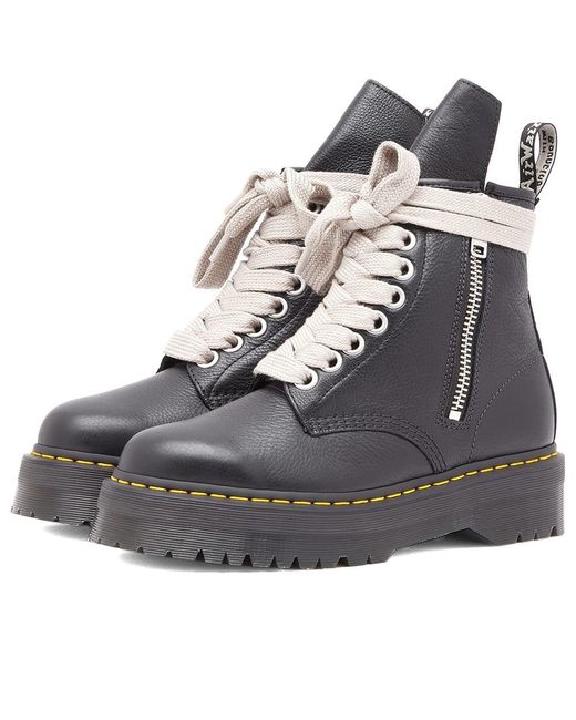 Rick Owens Gray X Dr. Martens Quad Sole Jumbo Lace Boot for men
