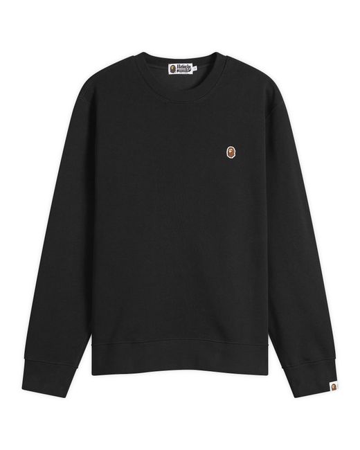 A Bathing Ape Black One Point Crew Neck Sweatshirt for men