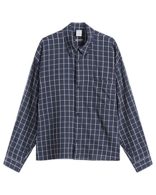 Won Hundred Blue Maza Check Shirt for men