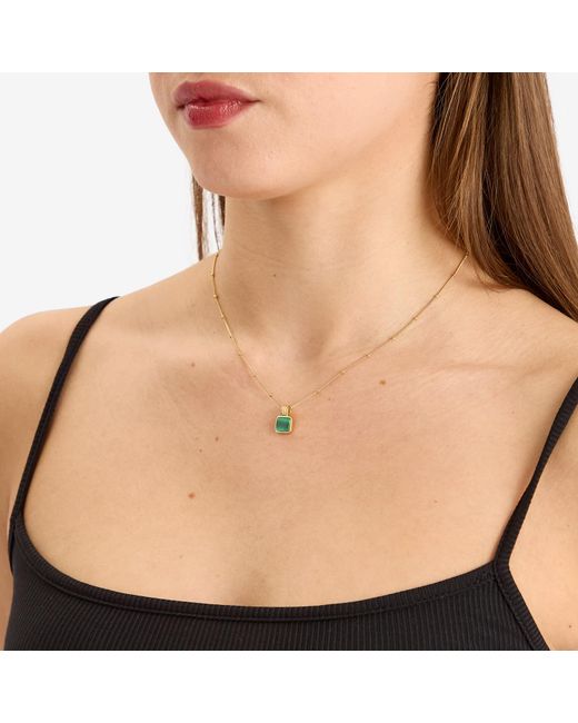 Missoma Metallic X Lucy Williams Square Malachite Necklace