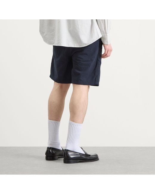 Forét Blue Hush Seersucker Shorts for men