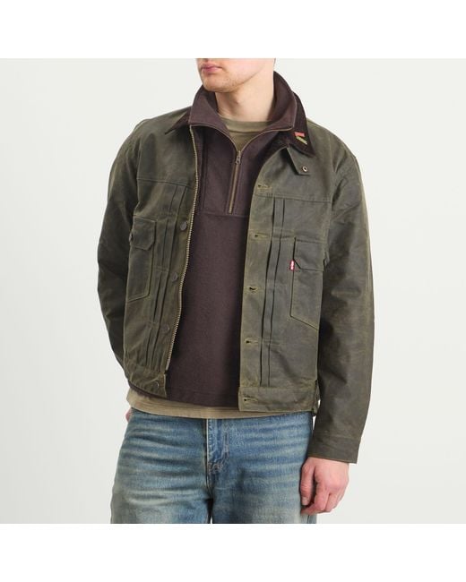 Levi's X Barbour Type 2 Waxed Jacket in Grey for Men | Lyst UK