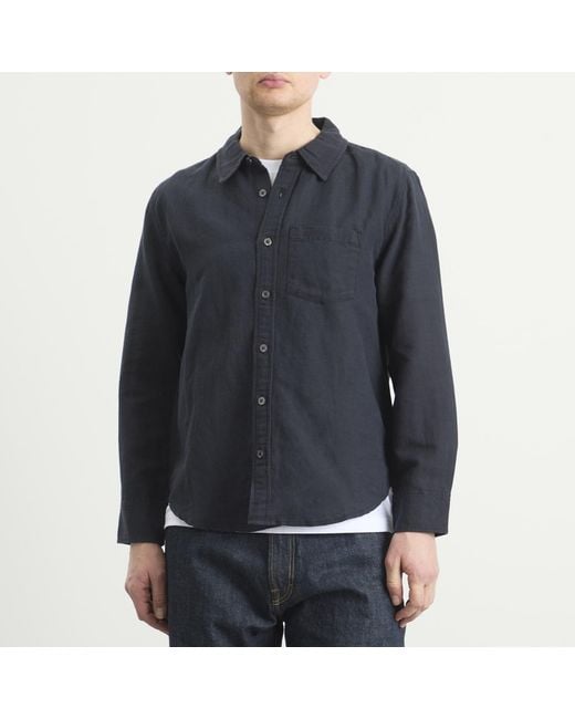 Corridor NYC Blue Cotton Linen Shirt for men