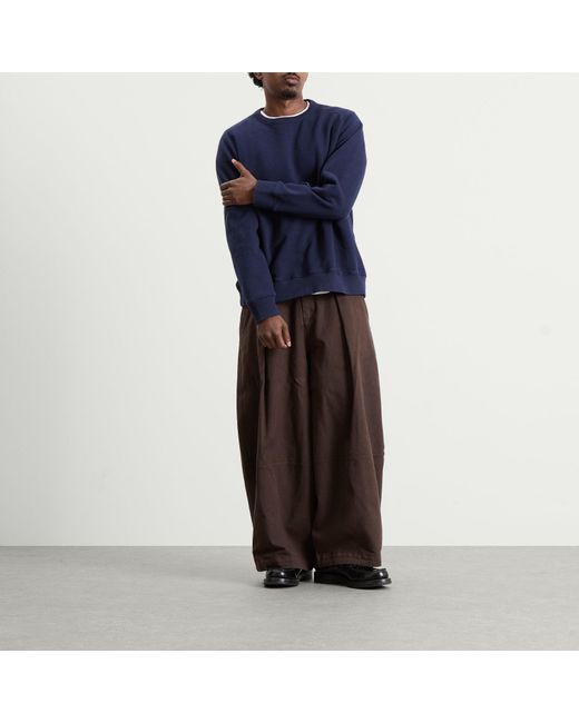 YMC Blue Textured Almost Grown Sweatshirt for men