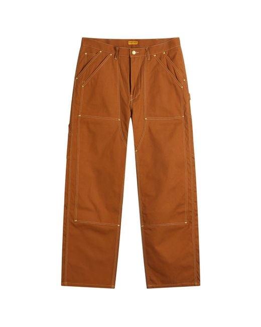 Human Made Brown Duck Work Pants for men