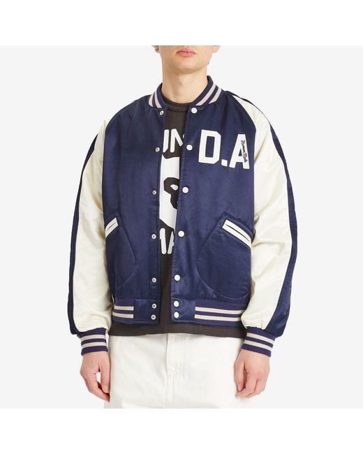 Human Made Blue Satin Stadium Jacket for men
