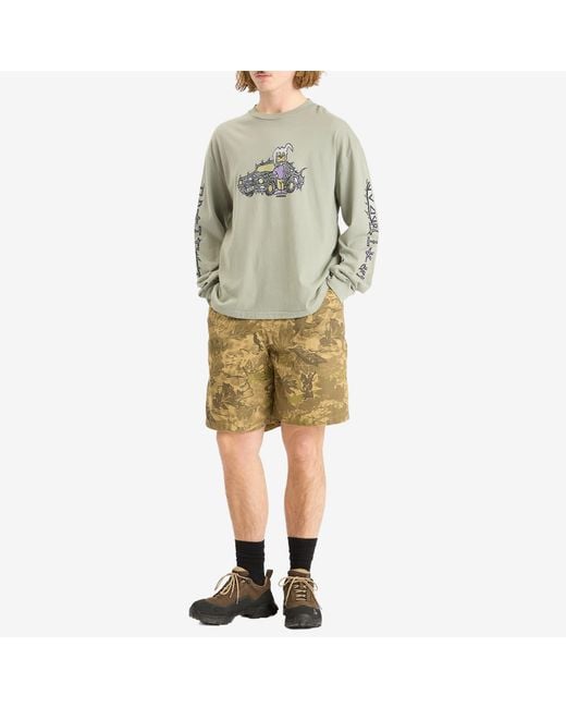 Brain Dead Green Twill Climber Shorts for men