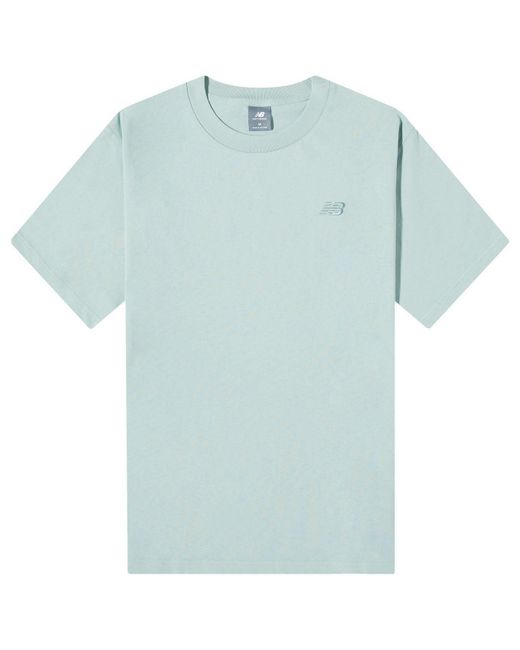 New Balance Blue Nb Athletics Cotton T-Shirt for men