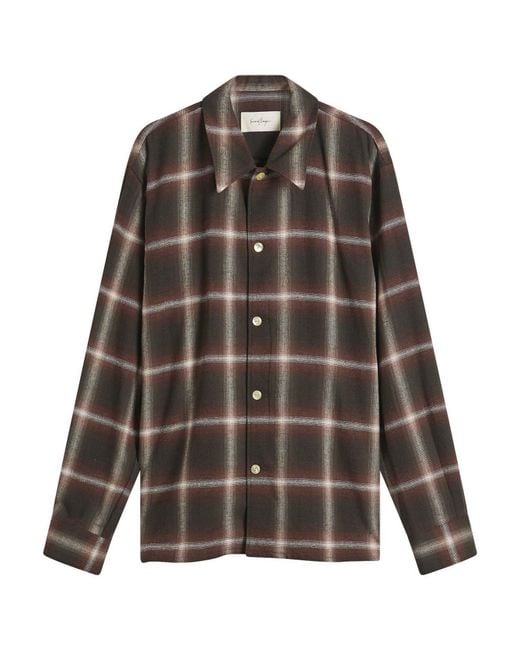 Second/Layer Multicolor Second Layer Logan Ombre Long Sleeve Check Shirt for men