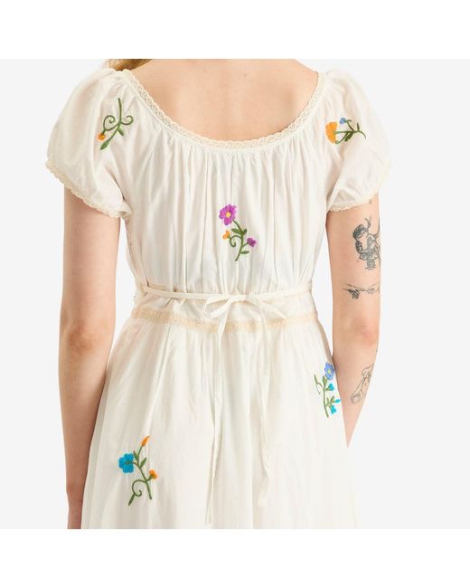 Rixo Natural Alani Ombre Floral Midi Dress