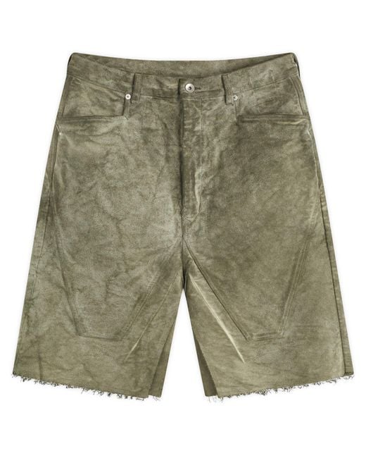 Rick Owens Green Denim Midi Skirt