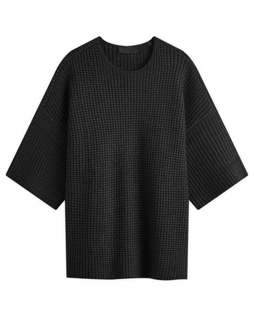 Fear Of God Black Heavy Waffle Short Sleeve Crew Sweat for men