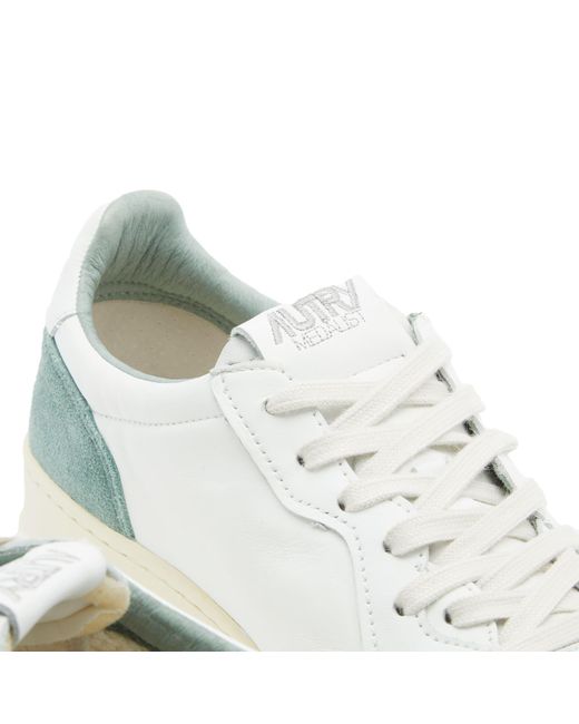 Autry White Medalist Goat Leather Suede Sneakers for men
