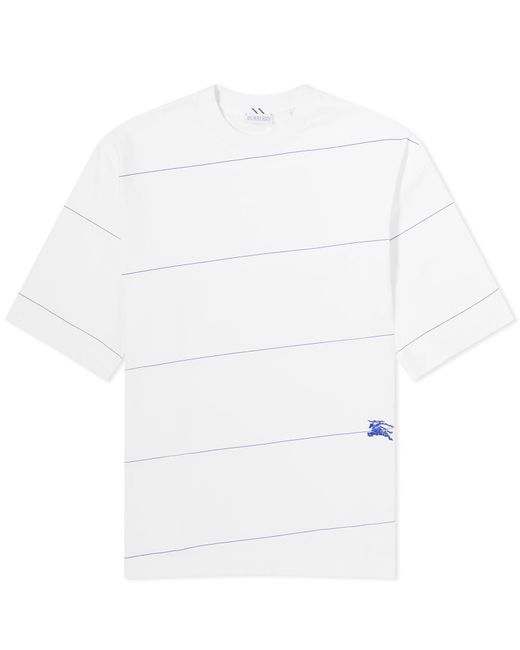 Burberry White Diagonal Stripe T-Shirt for men