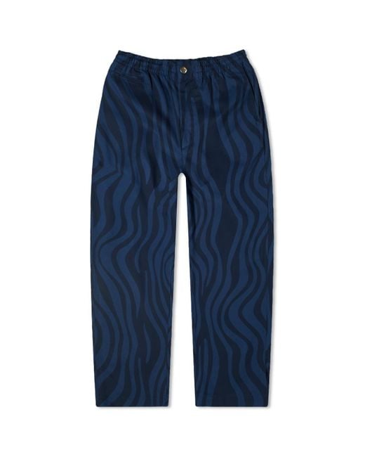 by Parra Blue Flowing Stripes Pants for men
