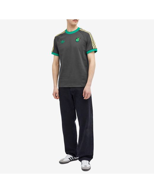 Adidas Gray Jamaica Jff 3 Stripe T-Shirt for men