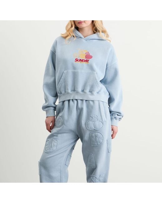 SUNDAYFRUITMARKET Blue Pigment Cherry Hoodie