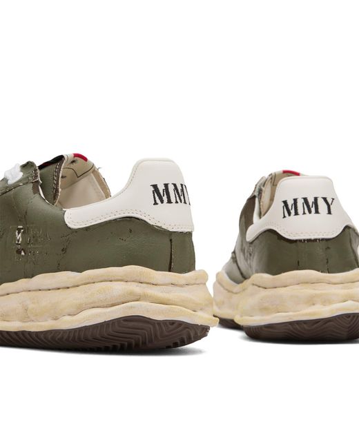Maison Mihara Yasuhiro Green Blakey Torn Film Canvas Low-Top for men