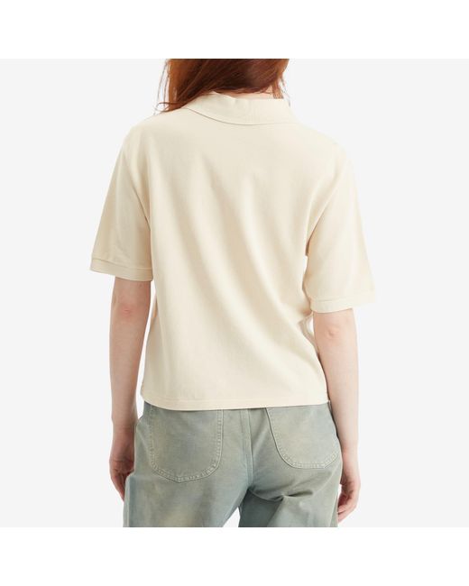 トップス AURALEE HIGH GAUGE PIQUE POLO Auralee Womens Pique High Gauge Polo in Navy Curated at Jake