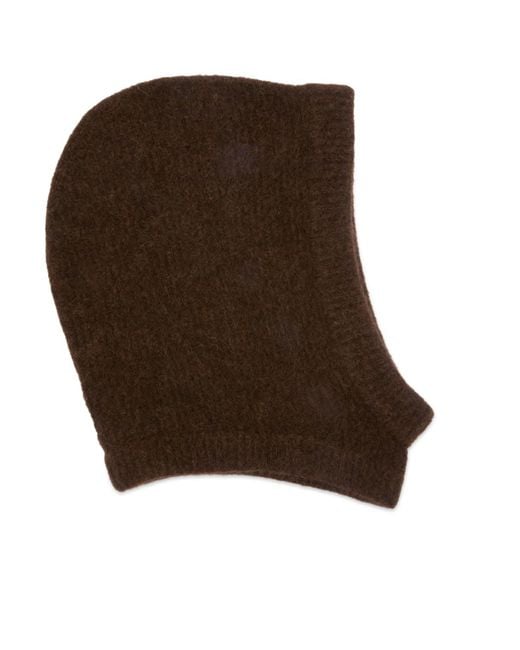 Rick Owens Brown Knit Hood for men